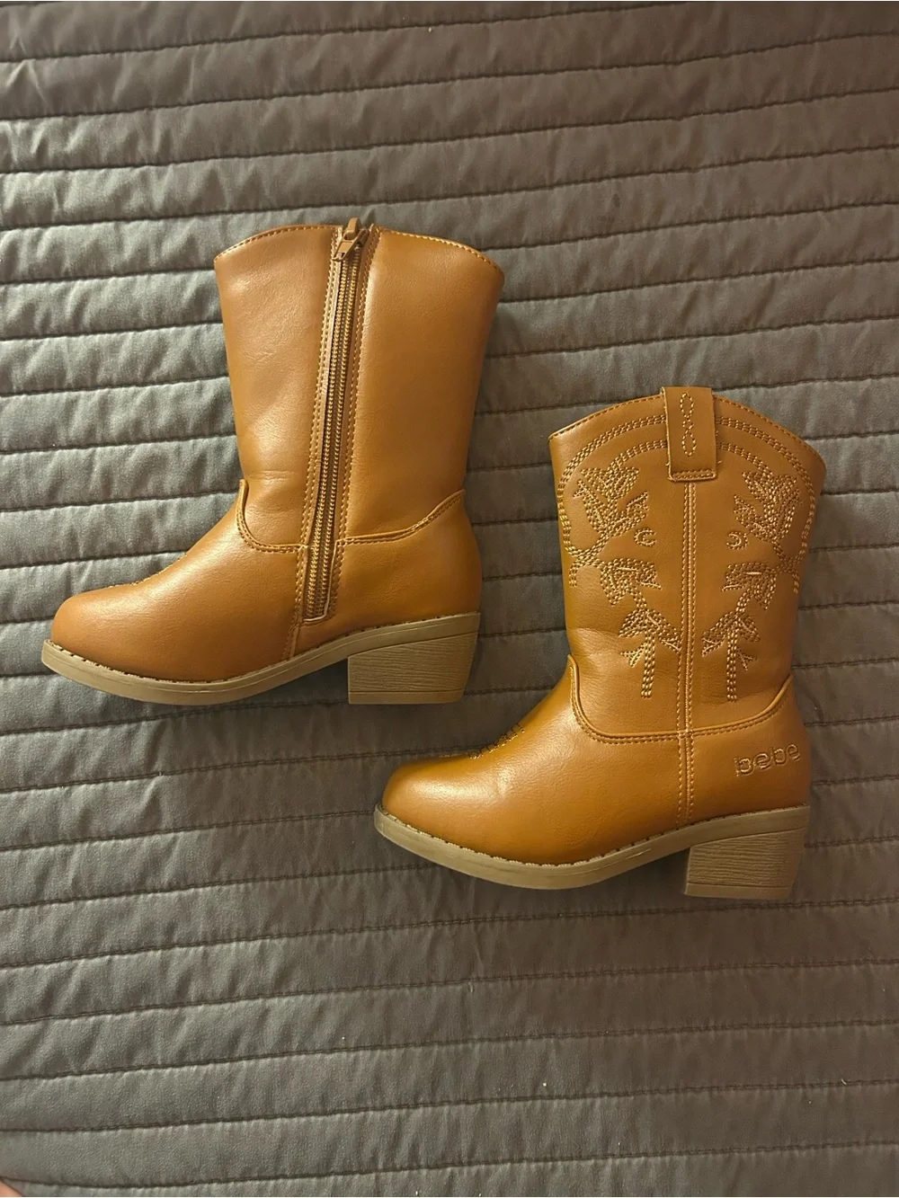 Bebe Tan Embroidered Western Boots girls 8T